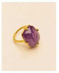 Une A Une - Rectangle Stone Ring Amethyst 52 - Lyst