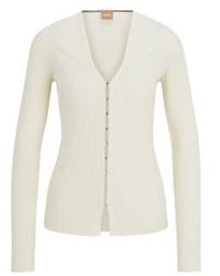 BOSS - Forama Hook And Eye Knitted Cardigan Col 118 Open Size - Lyst