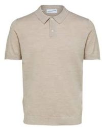 SELECTED - Town Ss Knit Polo 1 - Lyst