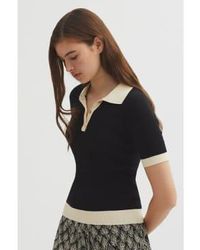 Nice Things - Suéter cuello polo negro - Lyst