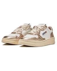 Autry - Medalist Low Leather Bicolor Sneaker And Platinum - Lyst