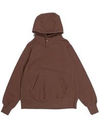 Engineered Garments - Raglan con capucha marrón algodón pesado vellón - Lyst