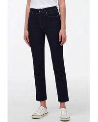 7 For All Mankind - Dark Blue Soho Classic The Straight Crop Jeans - Lyst