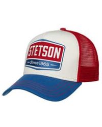 Stetson - Highway trucker cap blau/weiß/rot - Lyst