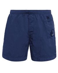 C.P. Company - C.p. firma flatt nylon kleidungsstück gefärbt swin shorts tinte blau - Lyst