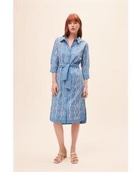 Suncoo - Clea Embroidered Midi Shirt Dress T0 - Lyst