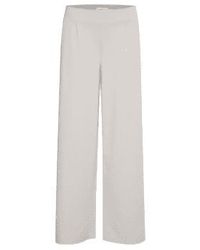 Ichi - Kate Long Wide Trousers Grey - Lyst