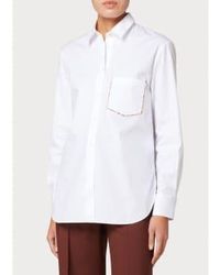 Paul Smith - Detalle l dobladillo camisa bolsillo individual col: 01 blanco, tamaño: 1 - Lyst