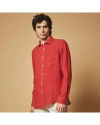 Hartford - Camisa lino paul pat roja - Lyst