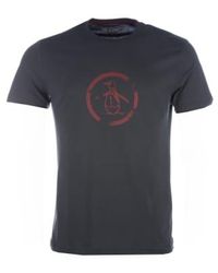 Original Penguin - Distressed Circle Logo T-shirt Charcoal S - Lyst