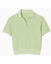 Lacoste - Polo piqué teint naturel vert clair - Lyst