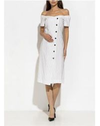 Marella - Stripped Linen Dress - Lyst