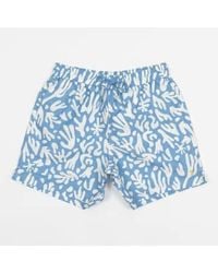 Farah - Colbert Reef Pattern Swim Shorts In And White - Lyst