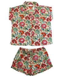 Powell Craft - Ladies Floral Garden Print Cotton Short Pyjama Set S/m - Lyst