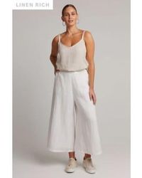 Eb & Ive - Wide Leg Cropped Linen Trousers Xs - Lyst