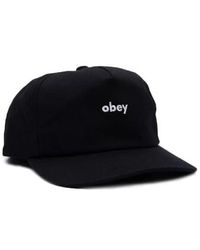 Obey - Lowercase 5 Panel Snapback Cap Os - Lyst