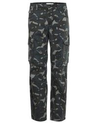 Pulz - Pzlian Cargo Trousers And Black Camouflage Uk 8 - Lyst
