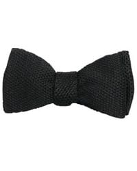 40 Colori - Knitted And Woven Silk Butterfly Bow Tie Emerald Black/grey/blue - Lyst