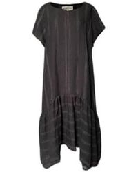 WDTS - Window Dressing The Soul Linen With Grey Thread Seam Detail Frilled Hem Dress Xs - Lyst