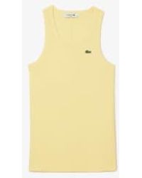 Lacoste - Amarillo Camiseta De Tirantes De Mujer Slim Fit En Algodon Ecologico - Lyst