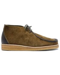 Yogi Footwear - Torres Tumbled & Reverse Leather Crepe Sole Chukka Boot Olive Uk 10 - Lyst