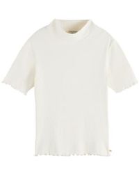 Scotch & Soda - Rib Knit Short Sleeved T Shirt S - Lyst