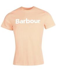 Barbour - Logo T-shirt Coral Sands - Lyst