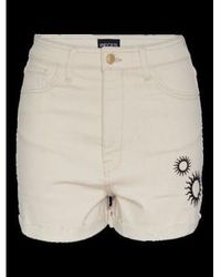 Pieces - Cotton Turn-up Shorts - Lyst