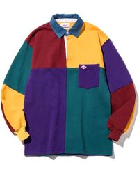 Battenwear Pocket Rugby Shirt Green X Navy Stripe - Purple