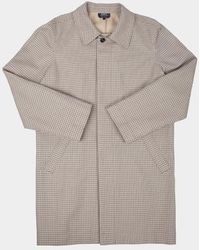 A.P.C. Phil Beige Check Mac Coat - Natur