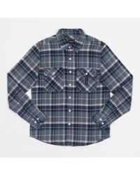 Brixton - And Beige Bowery Flannel Check Shirt L - Lyst