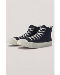 YMC Lace-up High Top Trainers - Blue