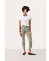 Part Two - Soffys Cotton Trousers Vetiver 38 - Lyst