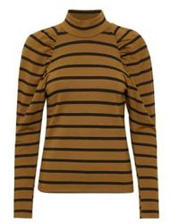 Gestuz - 60% Off Rifella Stripe Long Sleeve Tee Xs / Blackbrownstripe - Lyst