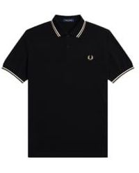 Fred Perry - Slim Fit Twin Tipped Polo / Snow White Warm Stone Xxl - Lyst