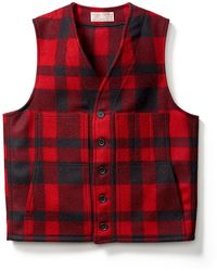 Filson Mackinaw Wool Vest Red Black S