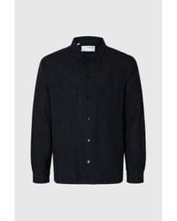 SELECTED - Sky Captain Mads Linen Overshirt Navy / S - Lyst