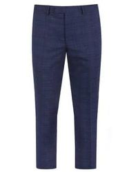 Torre - Prince Of Wales Check Suit Trousers Navy Purple - Lyst