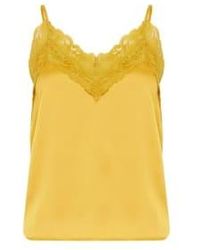 Ichi - Top Mustard With Lace 36 - Lyst