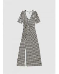 Baum und Pferdgarten - Womens Jeanette Ruched Check Dress In White Check 1 - Lyst