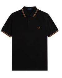 Fred Perry - Slim fit twin polo polo / warm stone / stone ombré - Lyst