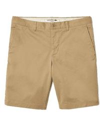 Lacoste - Beige Slim Fit Stretch Cotton Bermuda Shorts - Lyst