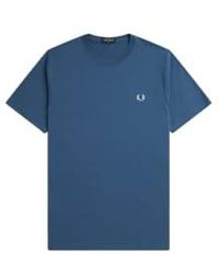 Fred Perry - Crew neck t-shirt midnight / light ice - Lyst
