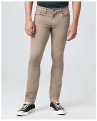 PAIGE - Khaki Sand Beige Denim Slim Fit Jeans 30w - Lyst