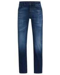 BOSS - Maine3 jeans en ajustement régulier en nim tactile en cachemire italien dans la marine 50501065 418 - Lyst