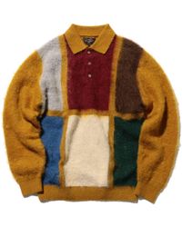 Beams Plus - Knit Polo Shaggy Sweater Mustard - Lyst