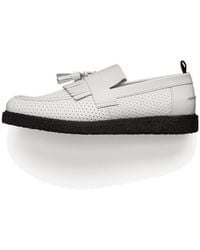 Fred Perry X George Cox Embossed Tassel Loafer White - Multicolor