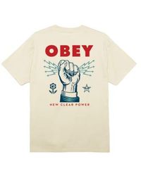 Obey - T-shirt New Power Uomo Cream S - Lyst