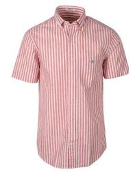 GANT - Regular Fit Striped Cotton Linen Short Sleeve Shirt 1 - Lyst