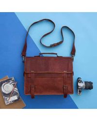 VIDA VIDA - Goat Leather Briefcase Messenger Bag 1 - Lyst